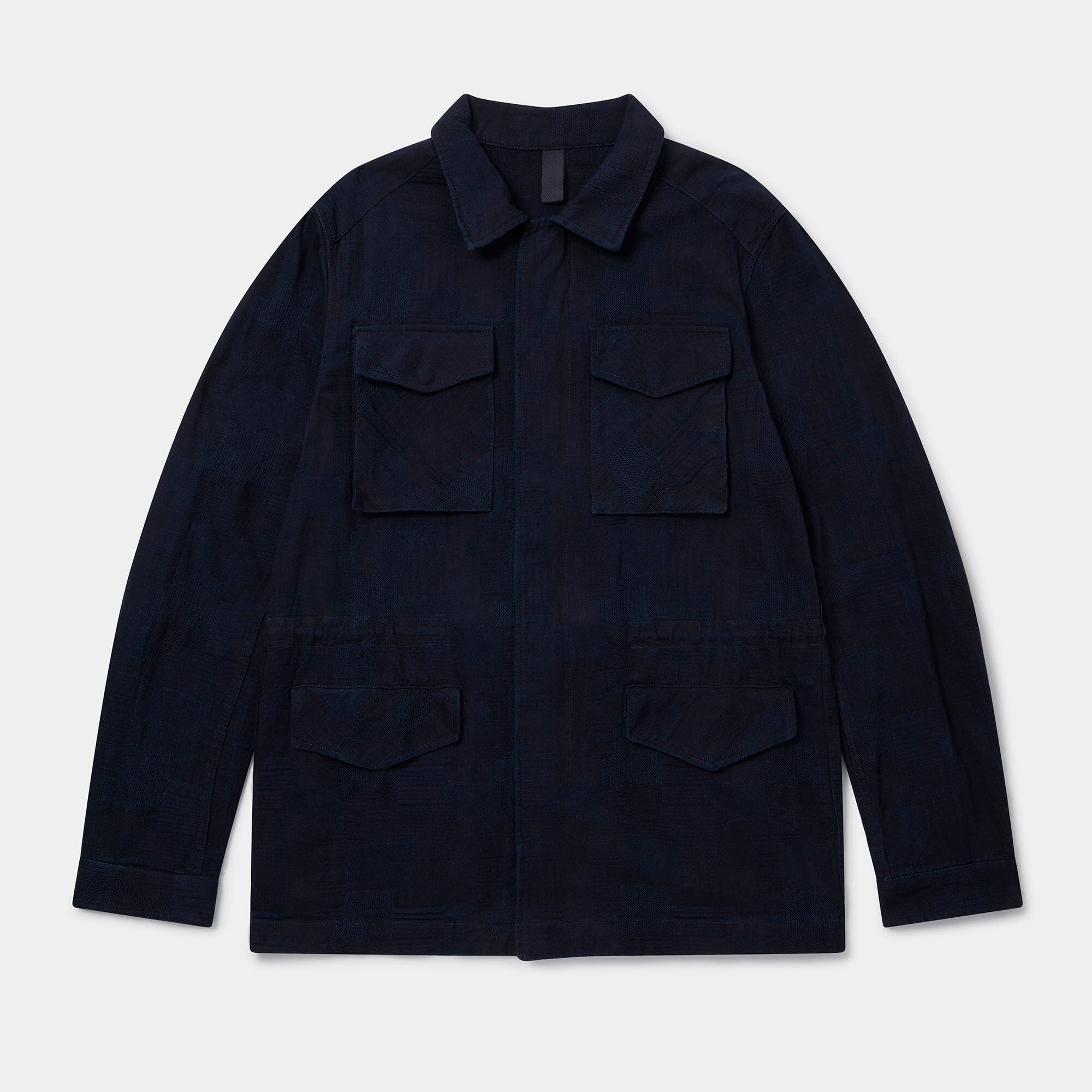 Indigo Jacquard Field Jacket (Indigo) Jackets HAWKSMILL DENIM CO