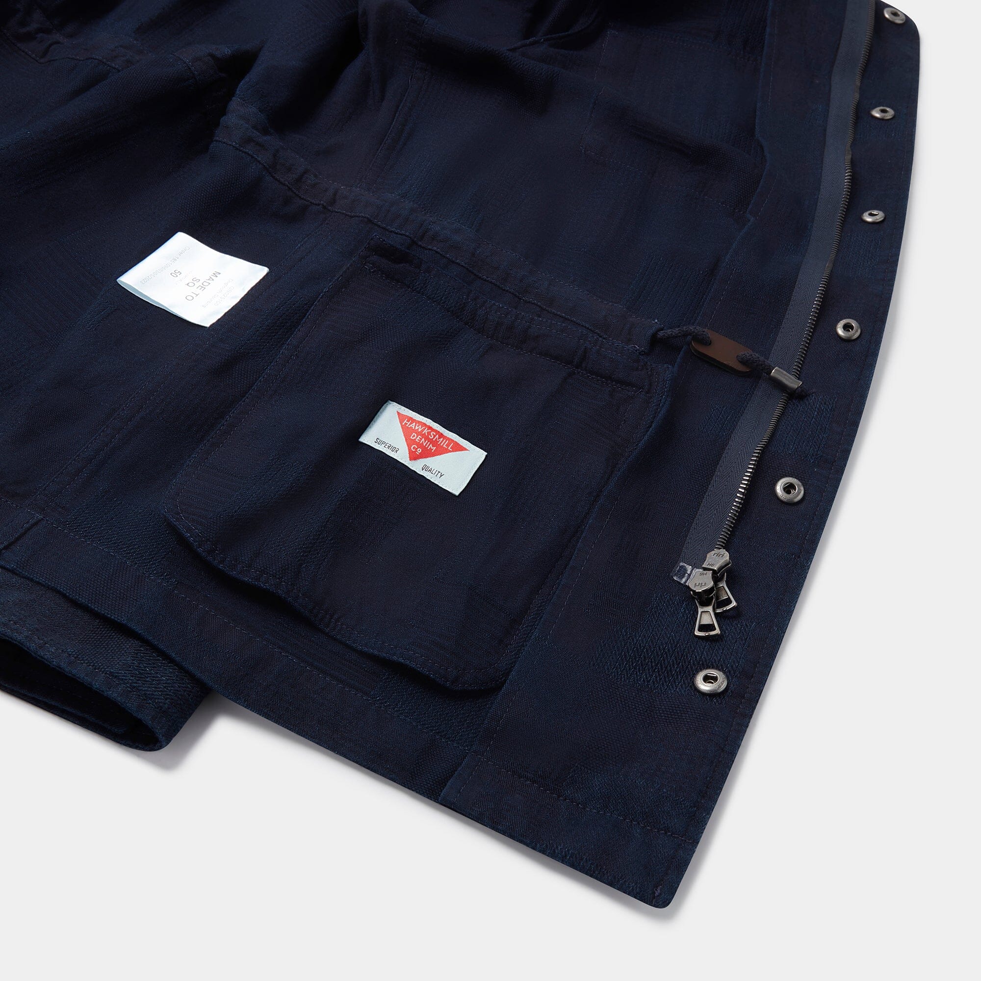 Indigo Jacquard Field Jacket (Indigo) Jackets HAWKSMILL DENIM CO