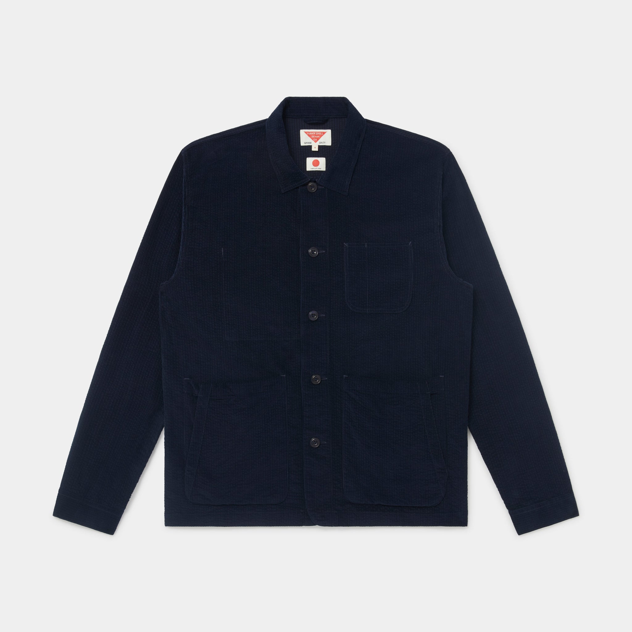Seersucker Cord Utility Jacket Mk II (Dark Navy) Jackets HAWKSMILL DENIM CO