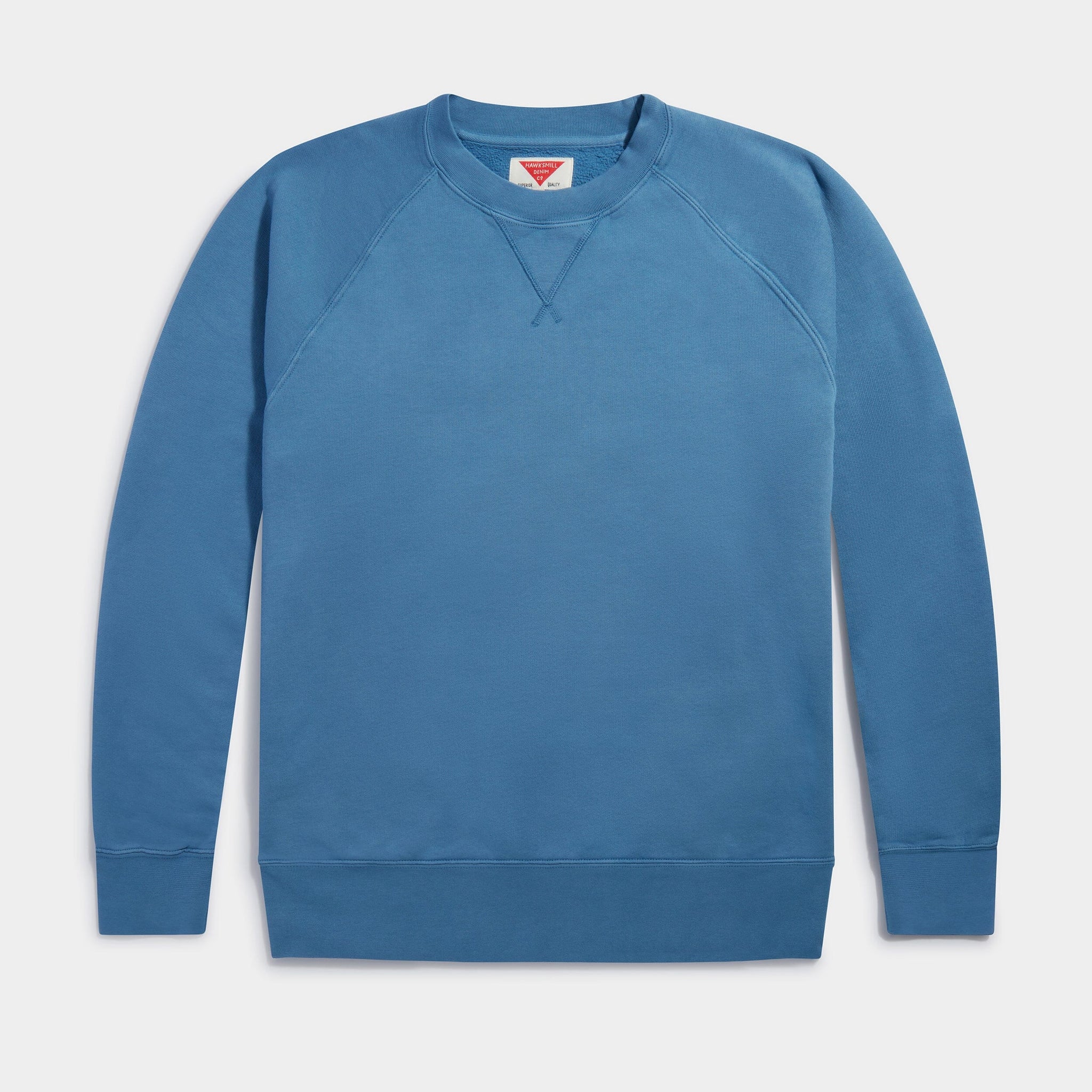 Indigo Organic Plant Dyed Raglan Sweatshirt (light indigo) Sweatshirts HAWKSMILL DENIM CO