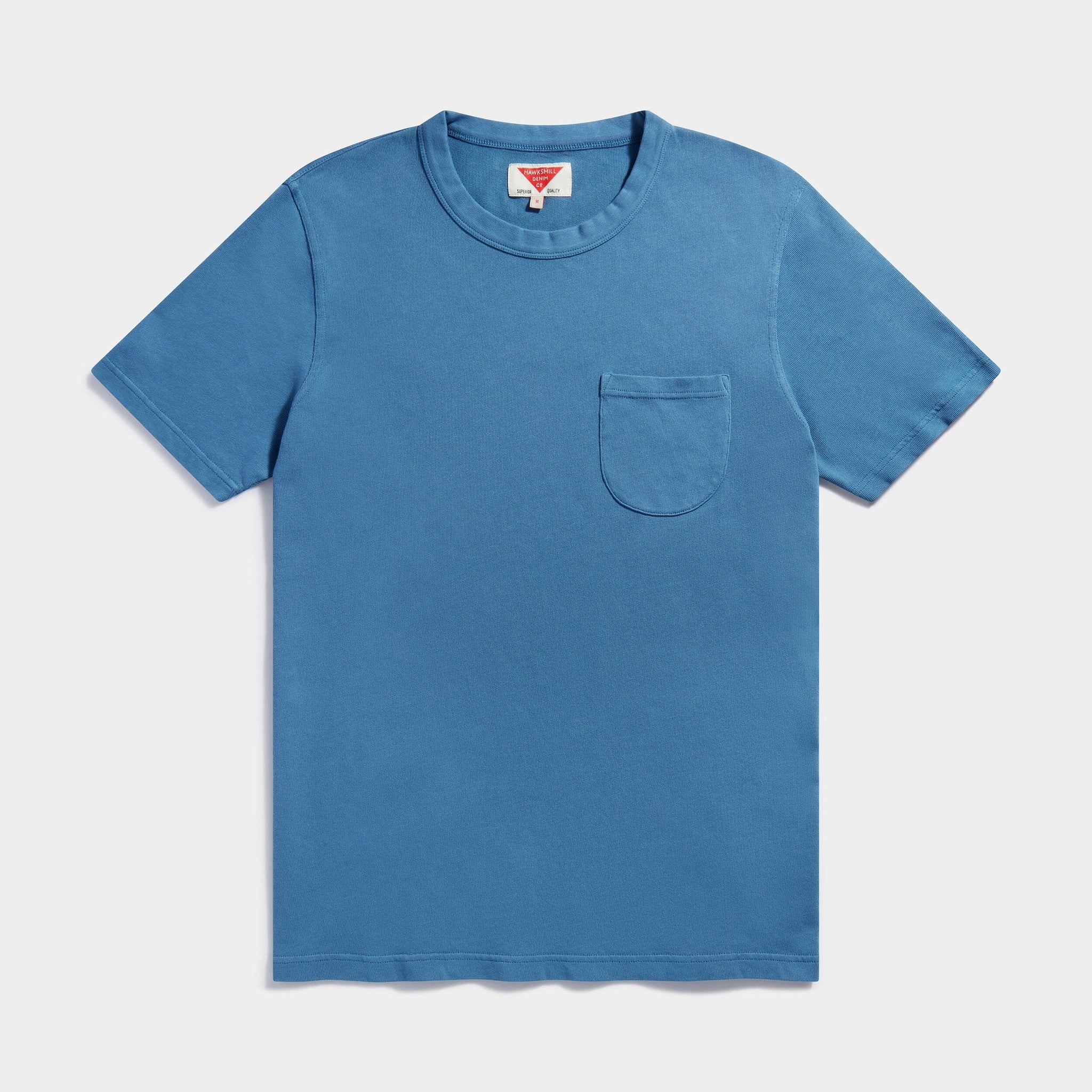 Indigo Organic Plant Dyed Pocket T-shirt (light indigo) T-shirts HAWKSMILL DENIM CO