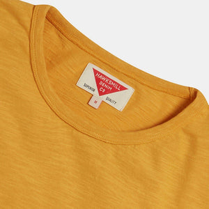Snake Print Organic Cotton Slub T-shirt (Sunshine Yellow) T-shirts HAWKSMILL DENIM CO