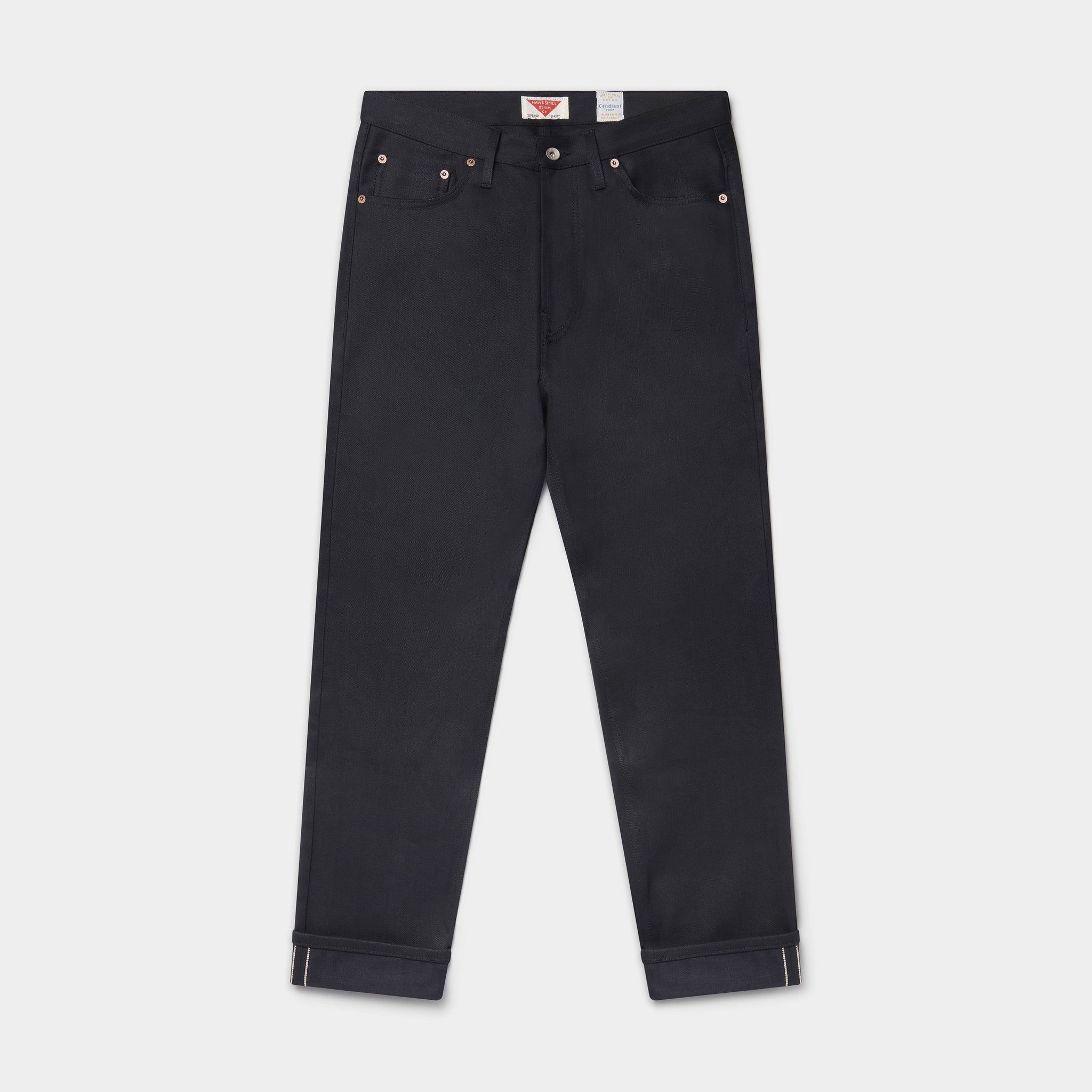 Slim Tapered Organic Selvedge Raw Denim Jeans - Black Jeans HAWKSMILL DENIM CO