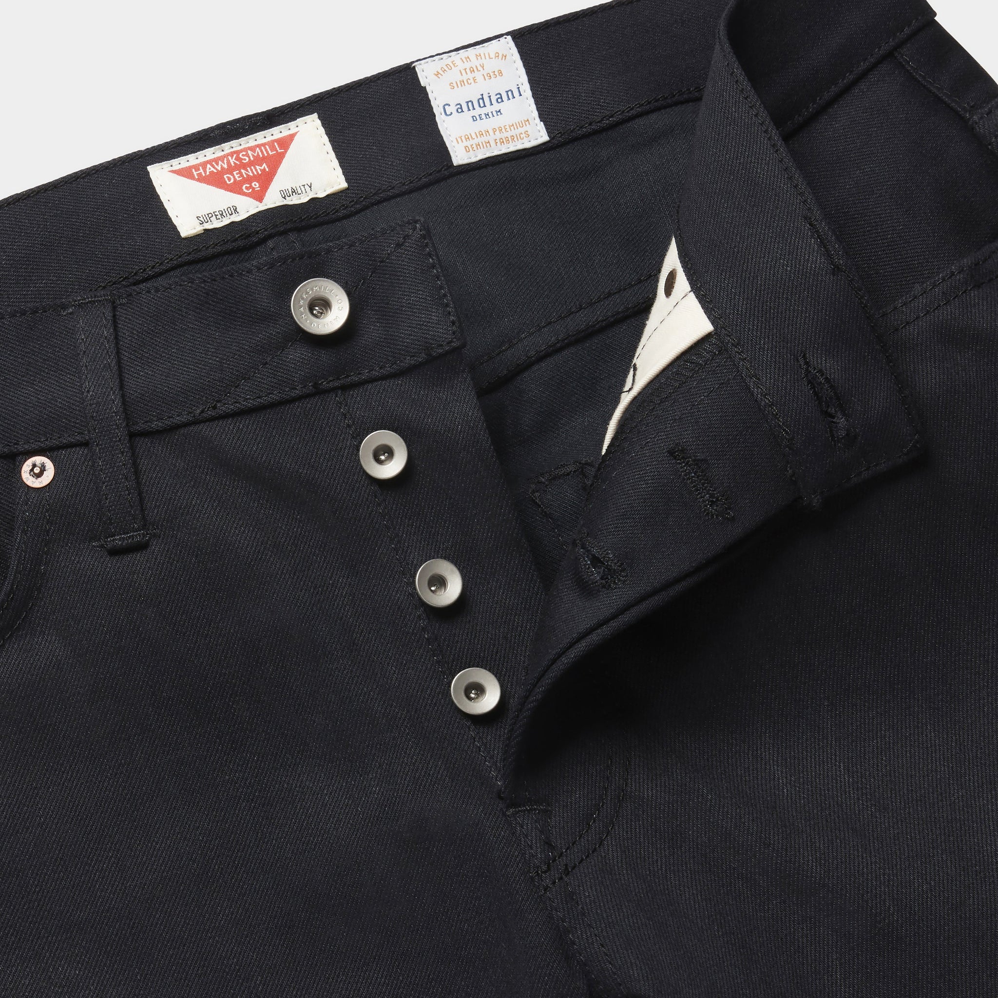 Slim Tapered Organic Selvedge Raw Denim Jeans - Black Jeans HAWKSMILL DENIM CO