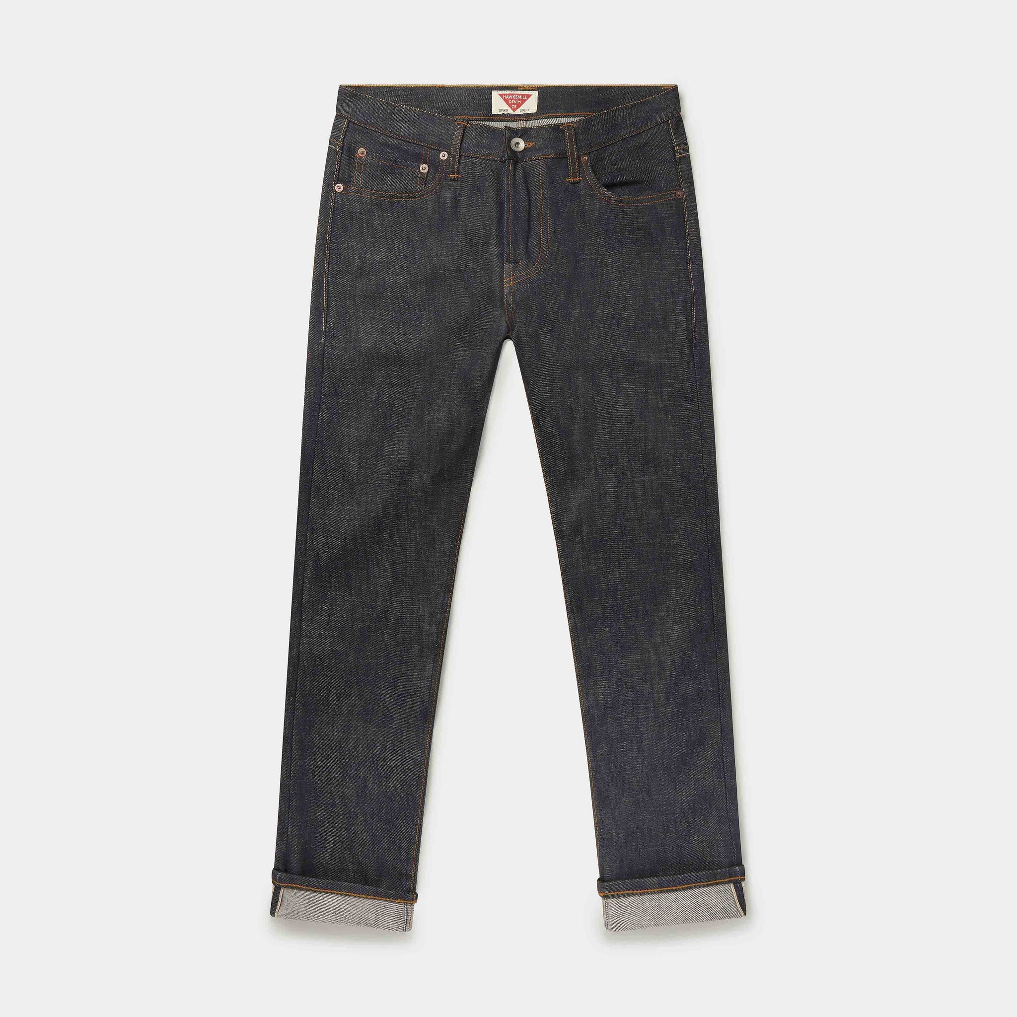 SLIM TAPERED 14.5oz ORANGE LISTED ORGANIC SELVEDGE JEANS jean HAWKSMILL DENIM CO