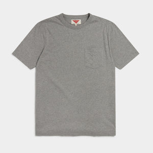 Organic Cotton Pocket T-shirt (Grey Marl) T-shirts HAWKSMILL DENIM CO