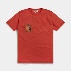 Snake Print Organic Cotton Slub T-shirt (Rust) T-shirts HAWKSMILL DENIM CO