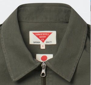 ZIP BLOUSON - JAPANESE USN HERRINGBONE TWILL (OLIVE) Jackets HAWKSMILL DENIM CO